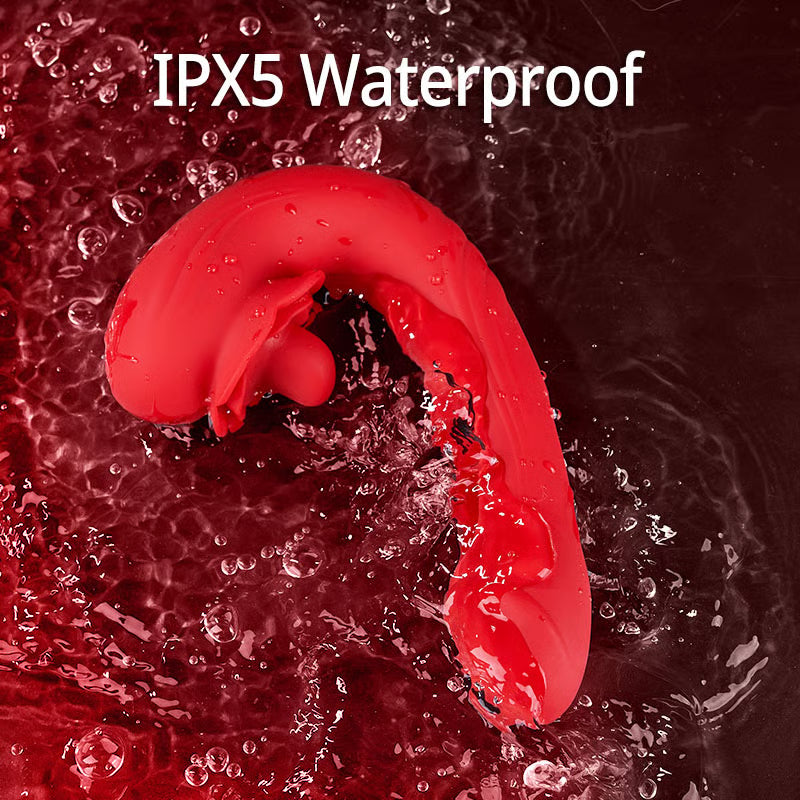 Rose Rotation Tongue Licking Clitoral Stimulator & Flapping G-spot Vibrator