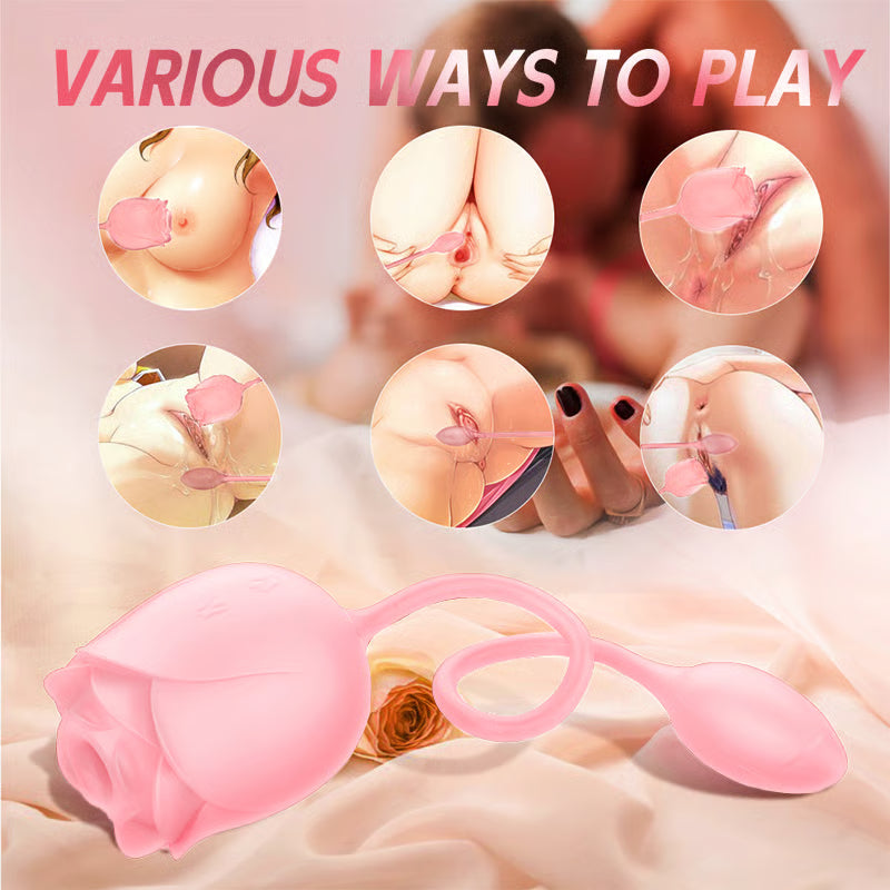 Rose Vibrator G-Spot Vibrating & Clit Nipple Sucking Or Tapping For Couple