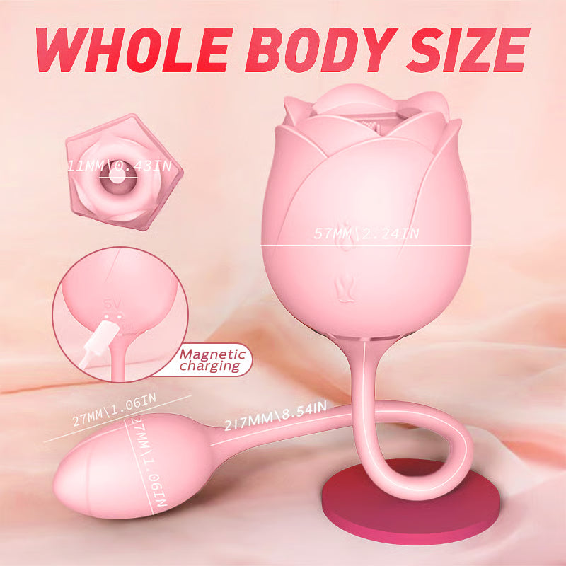 Rose Vibrator G-Spot Vibrating & Clit Nipple Sucking Or Tapping For Couple