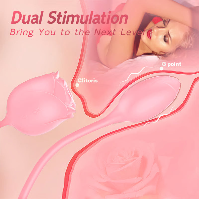 Rose Vibrator G-Spot Vibrating & Clit Nipple Sucking Or Tapping For Couple