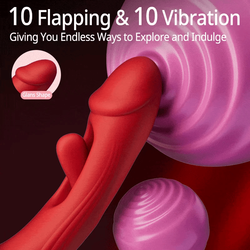 Rose Rotation Tongue Licking Clitoral Stimulator & Flapping G-spot Vibrator