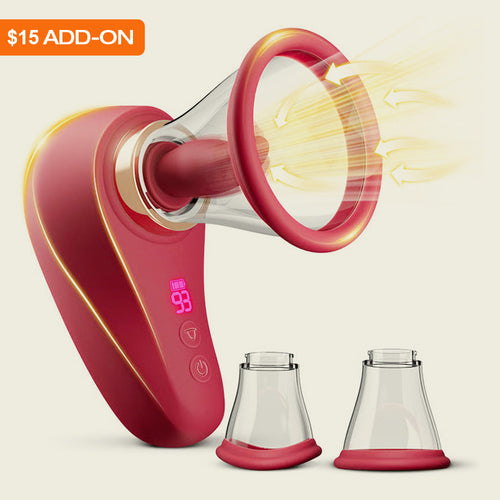 Breast Pump 3 Suction 9 Vibration Tongue Licking Includes 2 Removable Cups