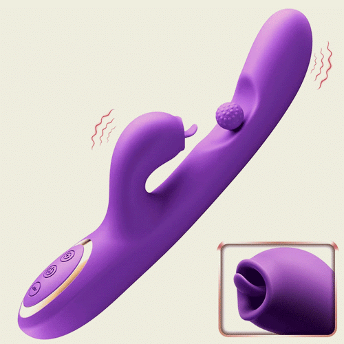 Tongue Licking Clitoral Stimulator G Spot Vibrator With 360° Rotation Rubbing Ball