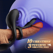 10 Vibrations Penis Ring & Sleeve 2 IN 1 for Couple