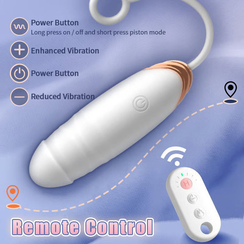 Thrusting & 42°C Heating Portable Bullet Vibrator Double Stimulation For Beginner