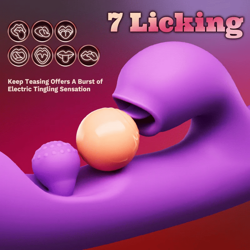 Tongue Licking Clitoral Stimulator G Spot Vibrator With 360° Rotation Rubbing Ball