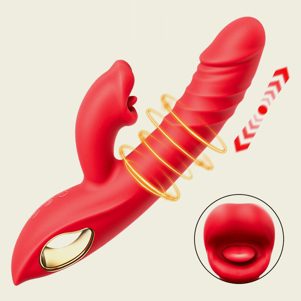 Chloe - 4 In 1 Thrusting & Licking Biting G-spot Vibrator Tongue Clitoral Stimulator