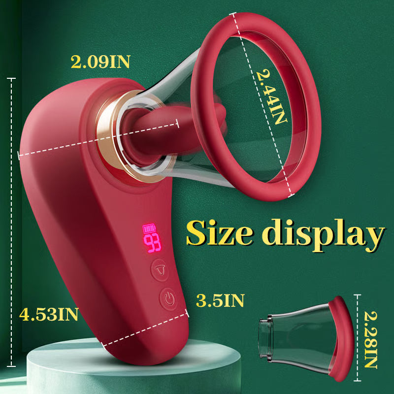 Breast Pump 3 Suction 9 Vibration Tongue Licking Includes 2 Removable Cups