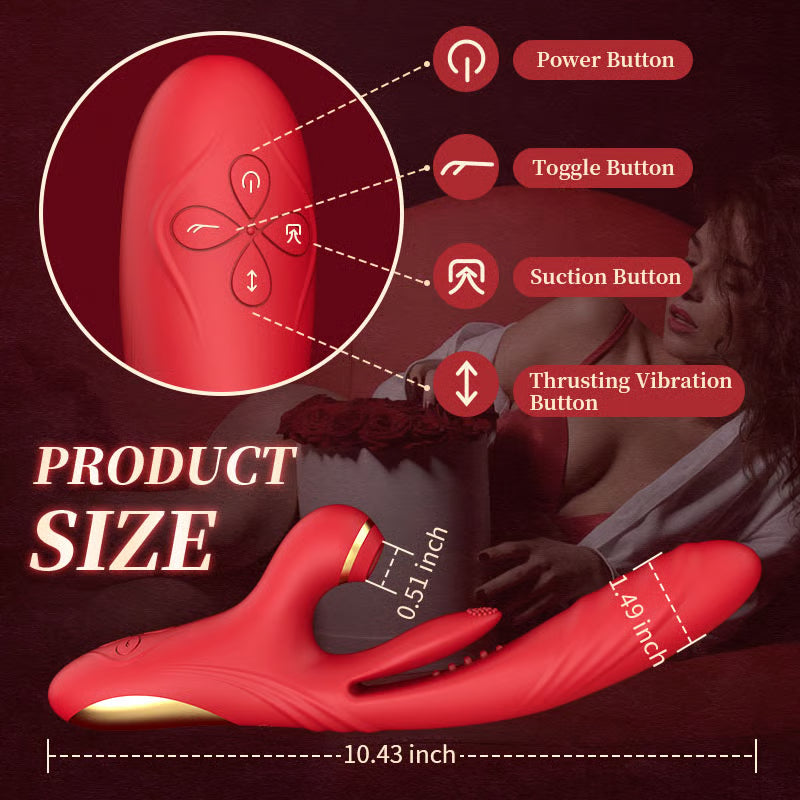 7 Sucking 3 Thrusting & Vibration 10 Tapping G Spot Vibrator Free Shipping
