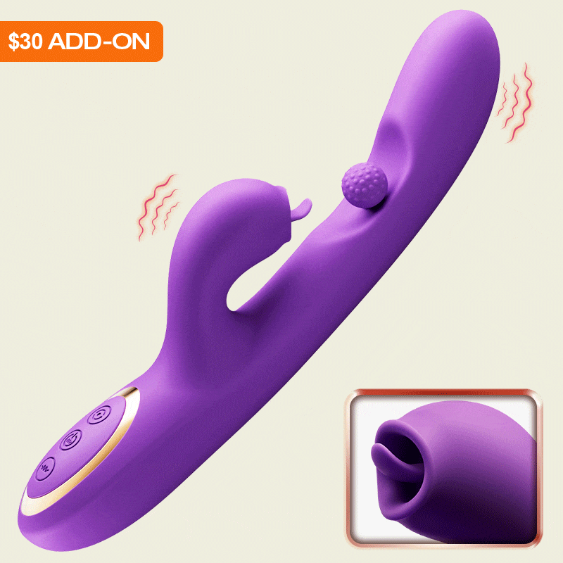 Tongue Licking Clitoral Stimulator G Spot Vibrator With 360° Rotation Rubbing Ball