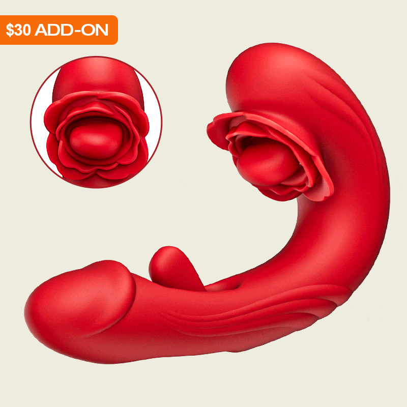Rose Rotation Tongue Licking Clitoral Stimulator & Flapping G-spot Vibrator