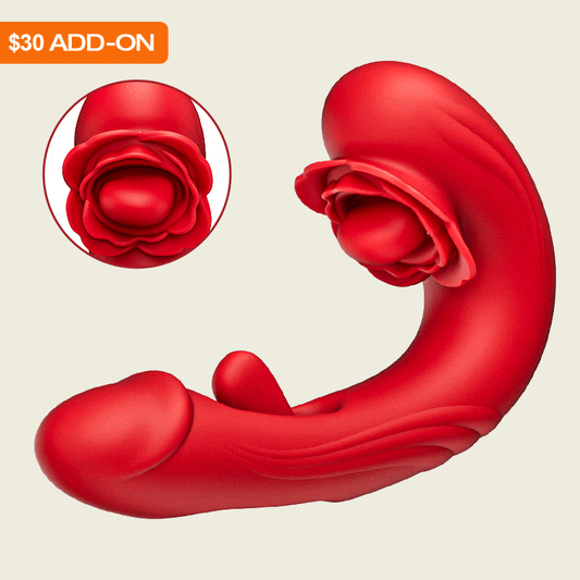 Rose Rotation Tongue Licking Clitoral Stimulator & Flapping G-spot Vibrator